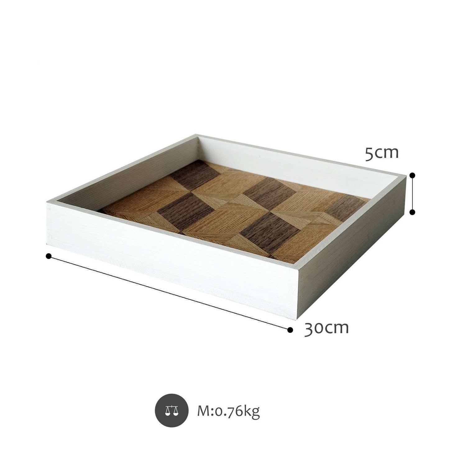Modern home décor tray with model room mirror