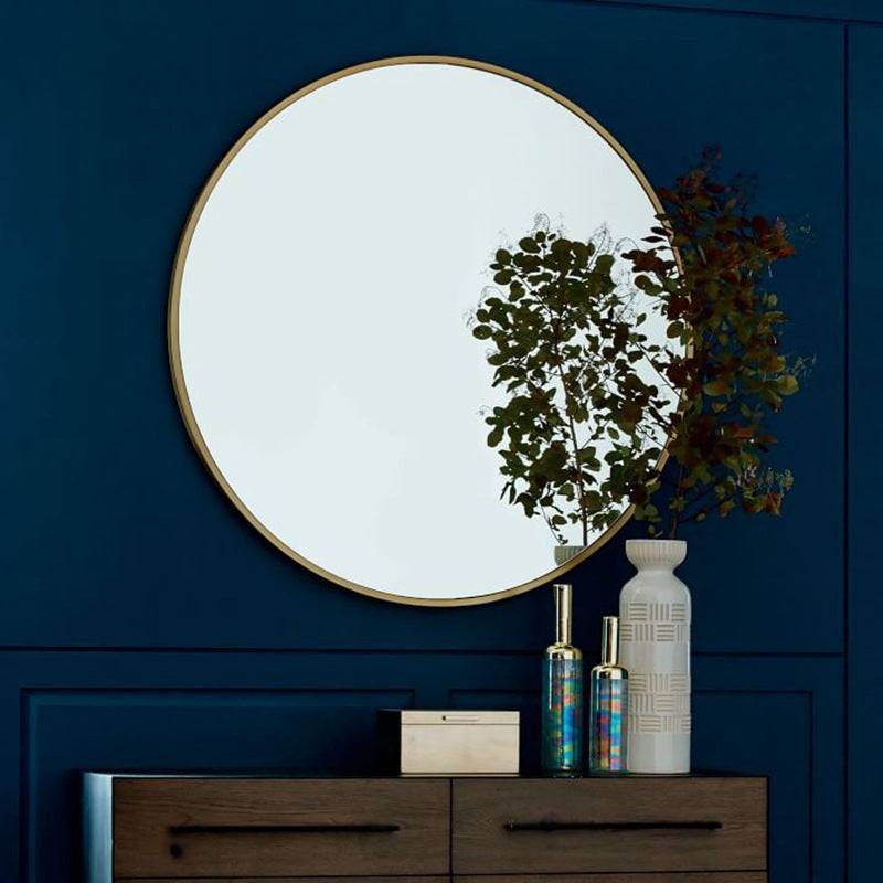 Rectangular bathroom wall mirror for vanity area

