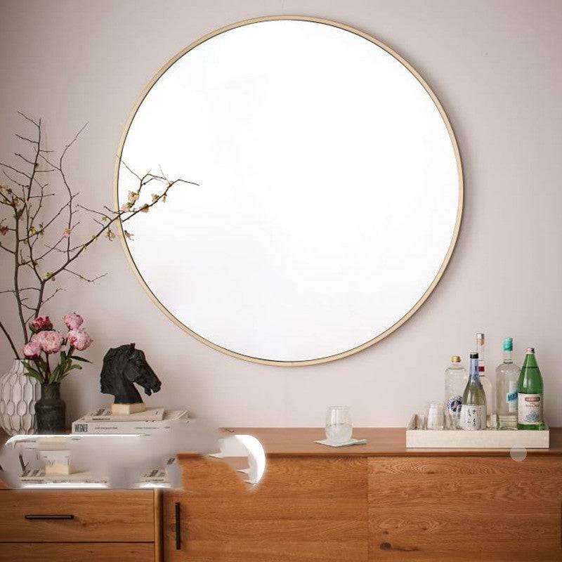Bathroom interior with hanging wall mirror décor


