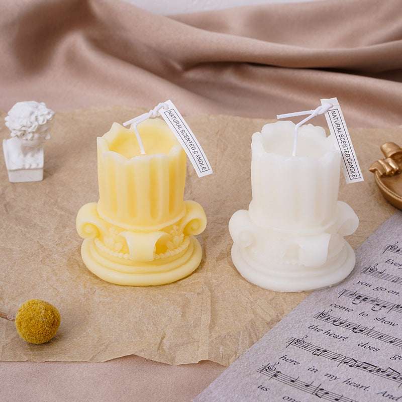 Scented candle used as photography prop for home décor

