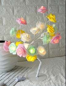 
Small rose tree lamp adding charm to home interiors

