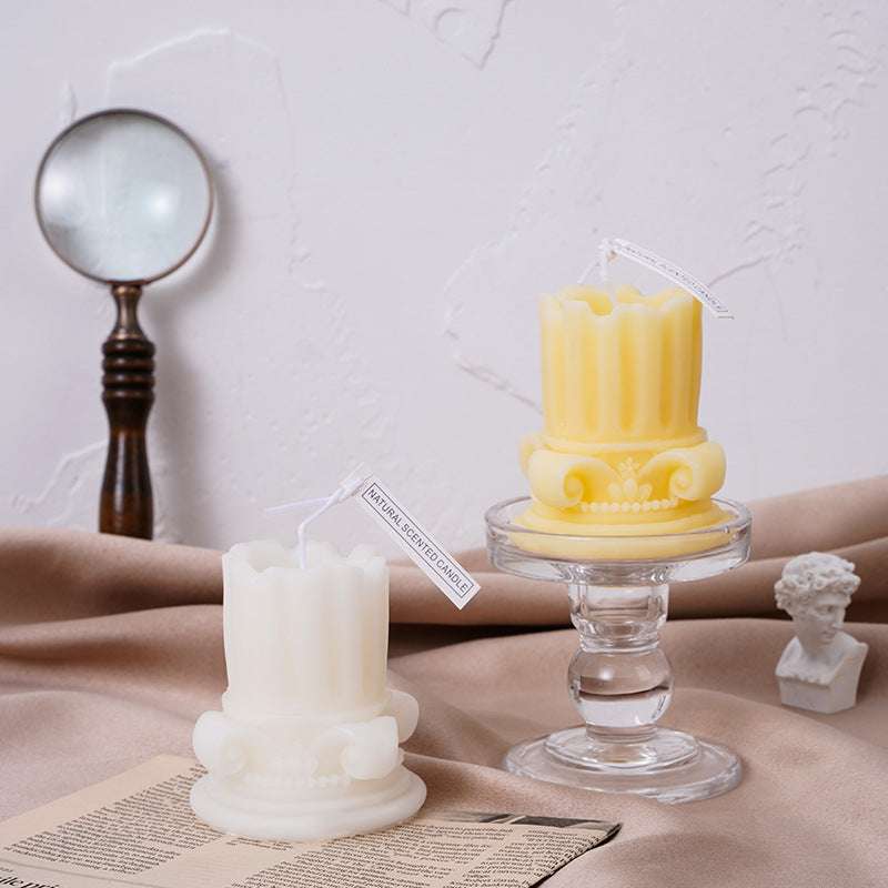 Home décor setup with stylish scented candle

