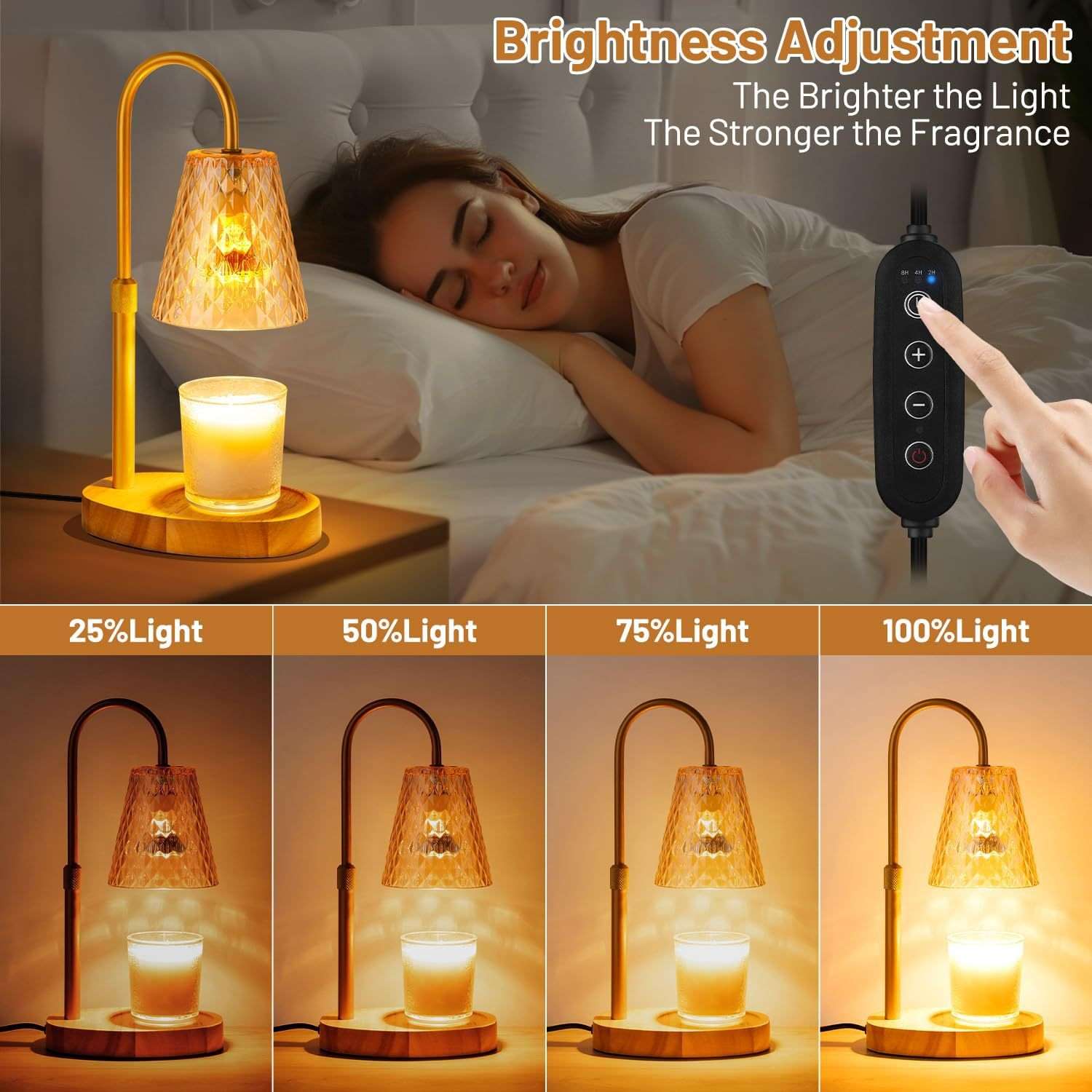 Decorative candle warmer lamp for living room or bedroom

