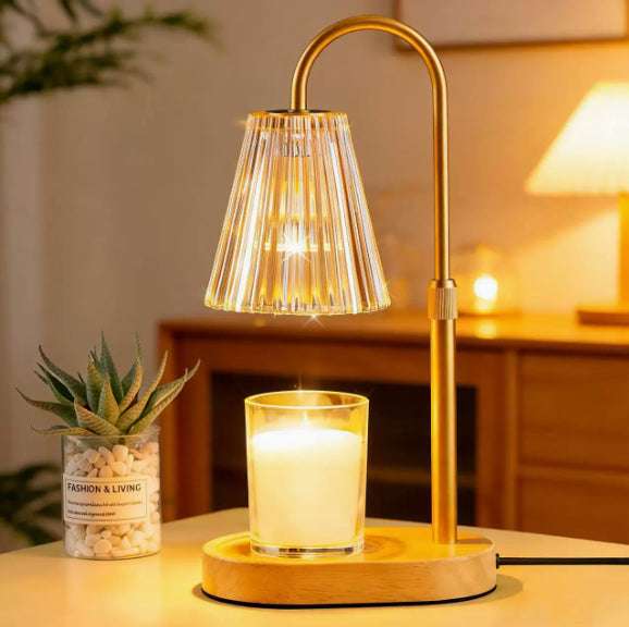 Candle warmer lamp providing soft ambient glow

