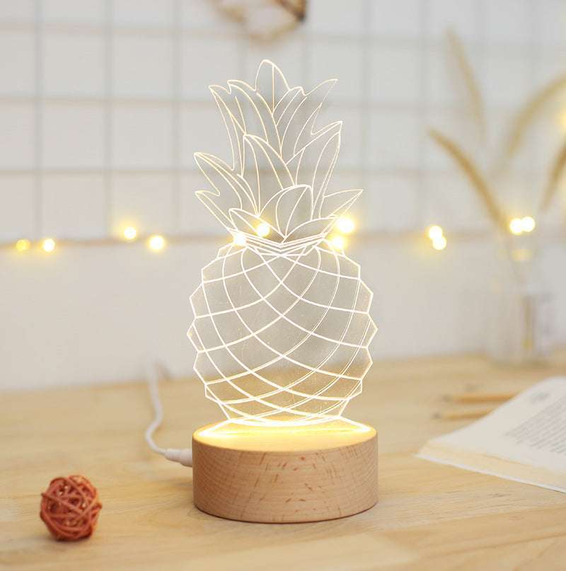 Bedside lamp pineapple table lamp on nightstand

