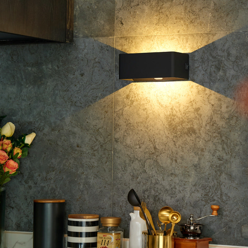 Wireless LED Wall Lamp with USB Charging Modern Indoor Lighting