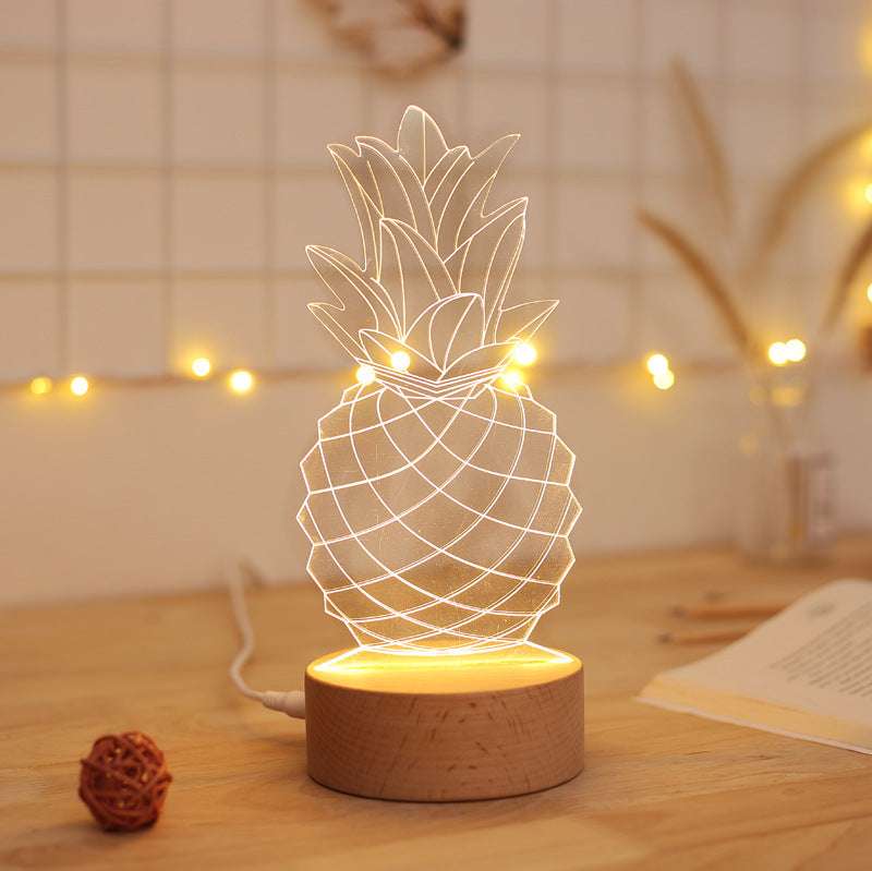 Pineapple table lamp providing soft ambient lighting

