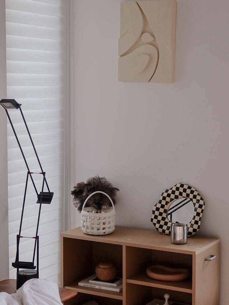 Checkerboard makeup mirror for bedroom or bathroom décor

