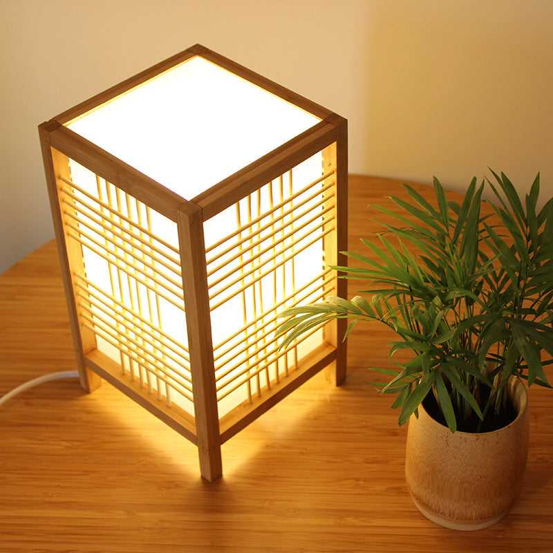 Japanese-style bedside lamp for cozy lighting

