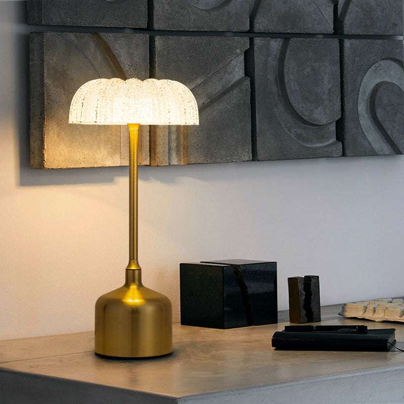 LumaLight™ LED Ambient Lamp with dimming colors on bedside table

