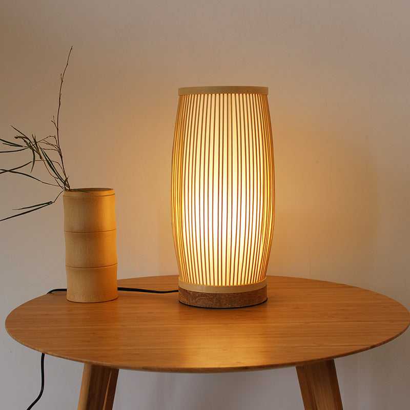 Modern Japanese bedside lamp with soft warm light

