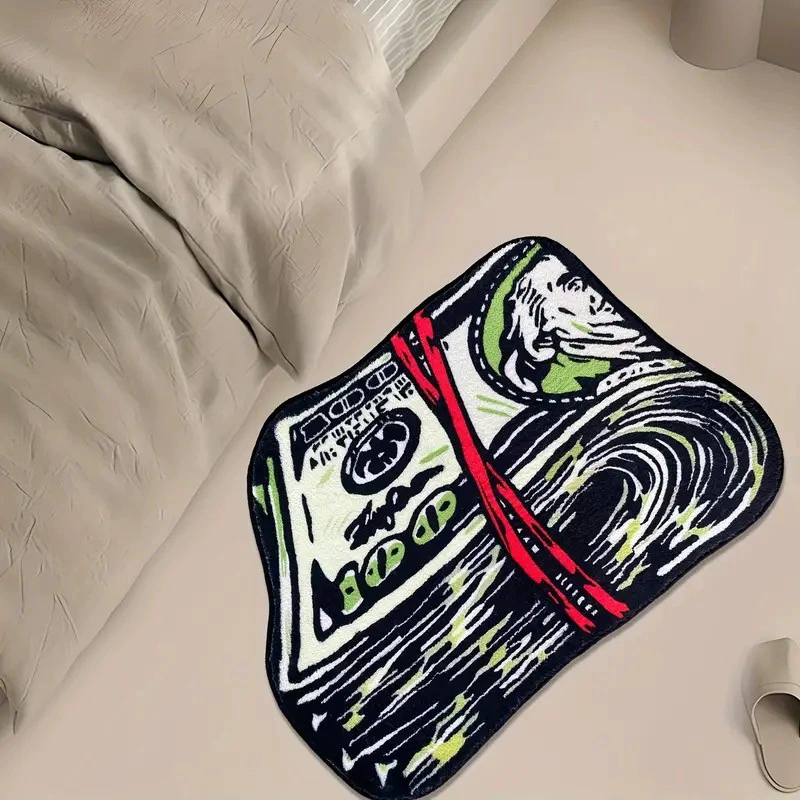 Creative Dollar Bill Shaped Rug Irregular Funny Money Floor Mat for Home Decor