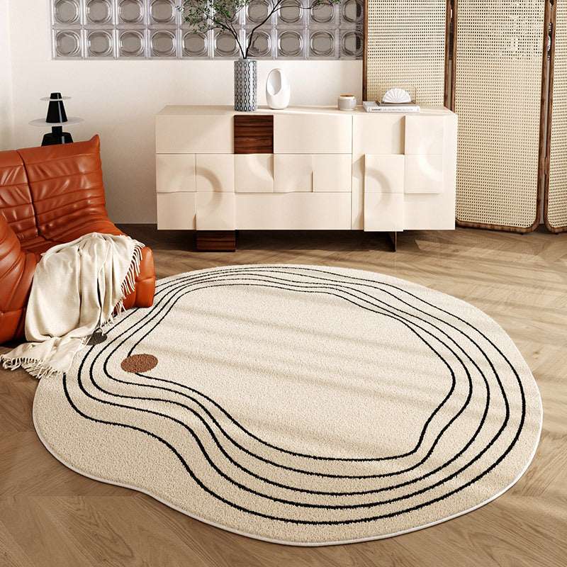 Simple modern carpet in a cozy living room interior
