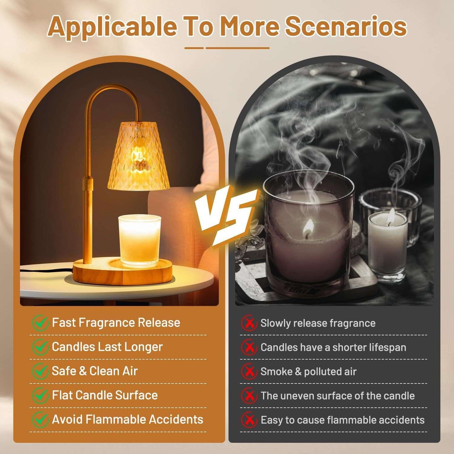 LumaGlow™ lamp warming candle without flame

