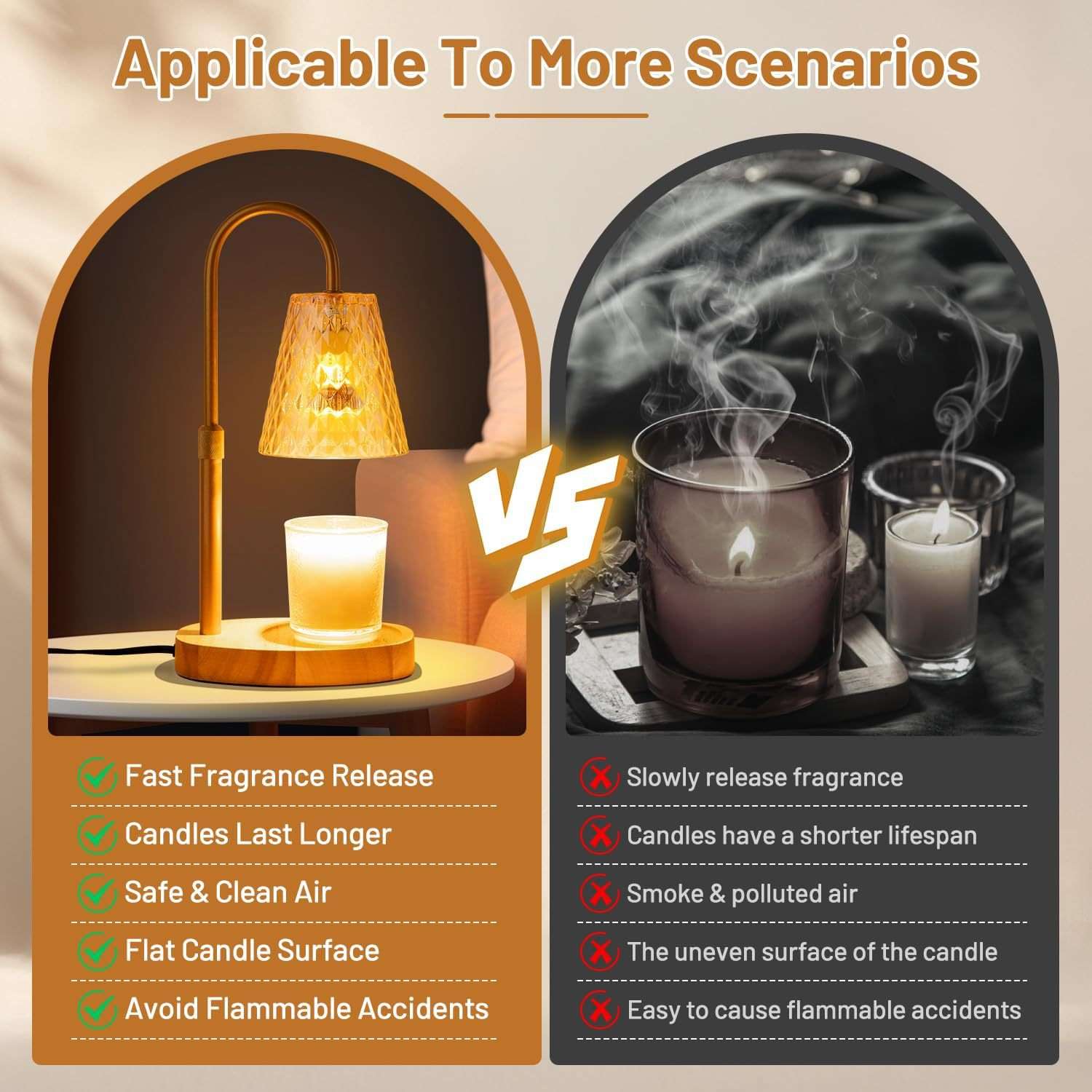 LumaGlow™ lamp warming candle without flame

