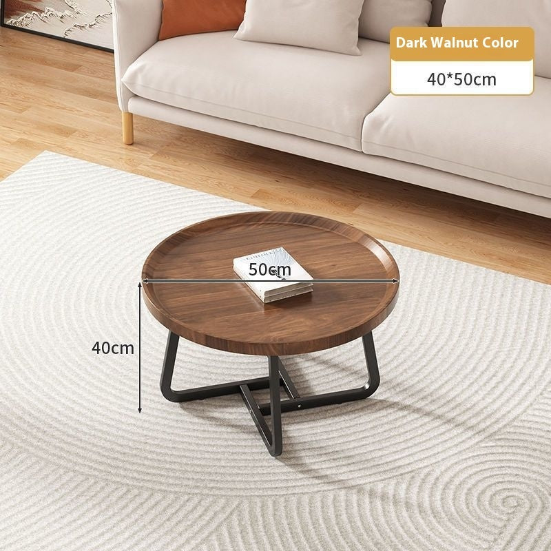 Light Luxury Solid Wood Tea Table Modern Minimalist Round Table for Living Room